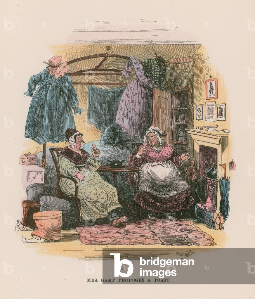 Illustration for Martin Chuzzlewit (colour litho)