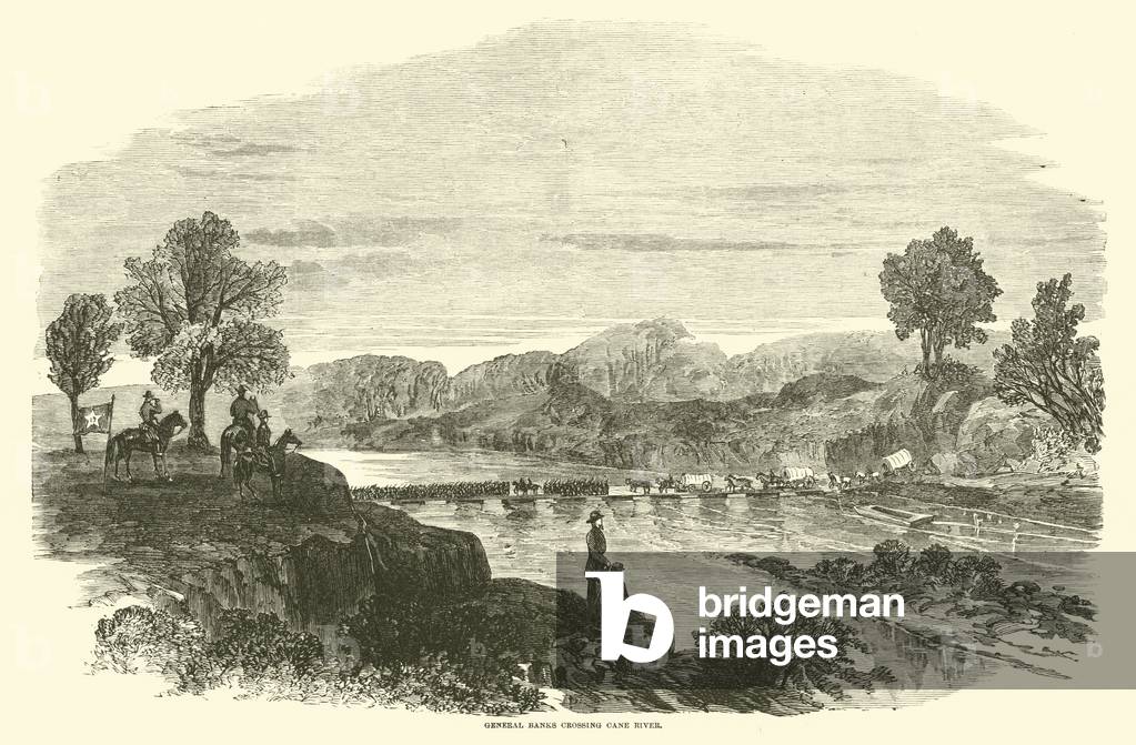 General Banks crossing Cane River, April 1864 (engraving)