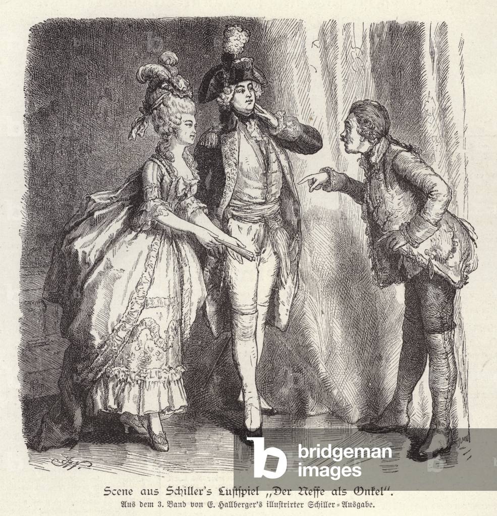 Scene from Friedrich Schiller's comedy Der Neffe als Onkel (The Nephew as Uncle) (engraving)