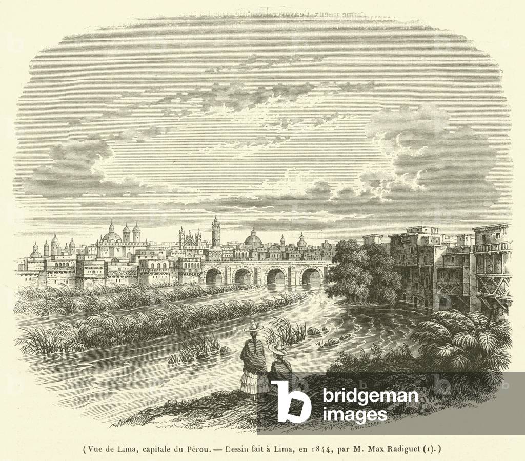 Vue de Lima, capitale du Perou (engraving)