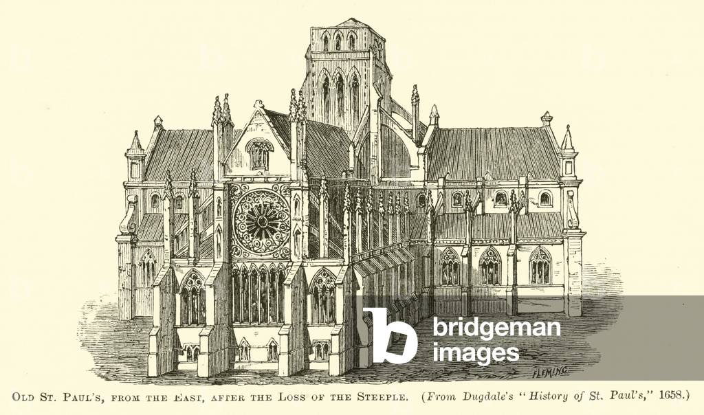 Old St Paul's, from the East, after the Loss of the Steeple (engraving)
