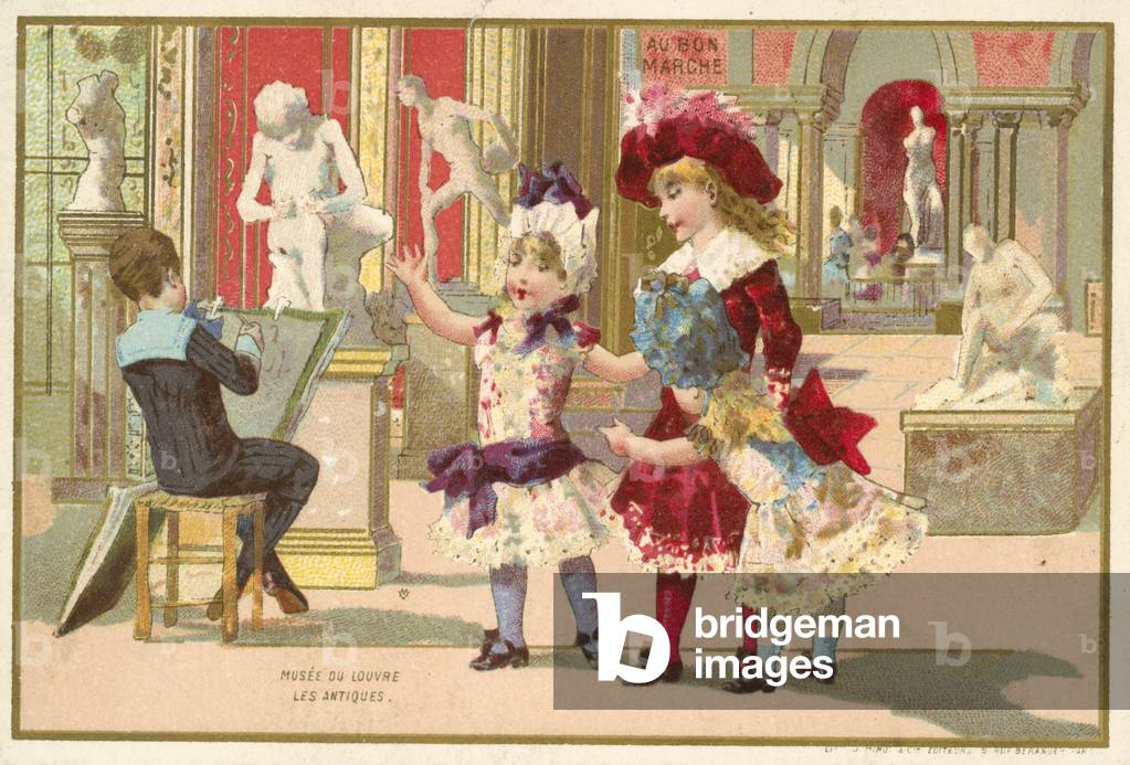 Antiquities in the Louvre, Paris (chromolitho)