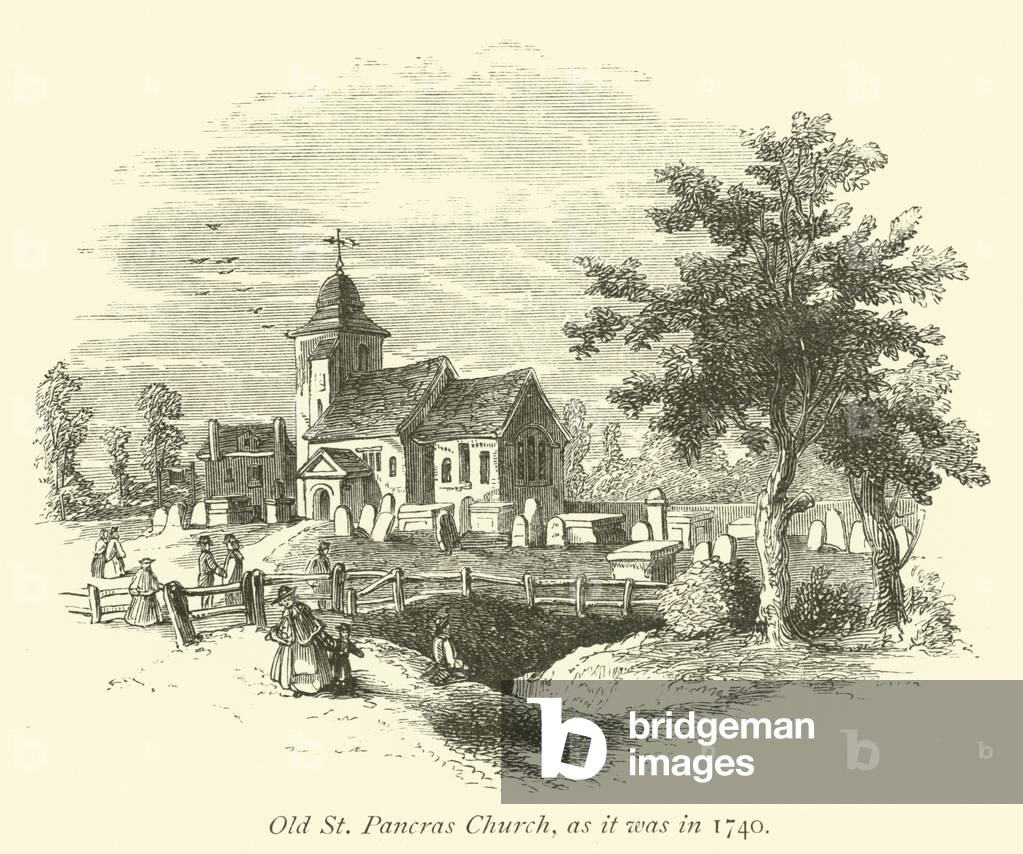 Old St Pancras Church, as it was in 1740 (engraving)