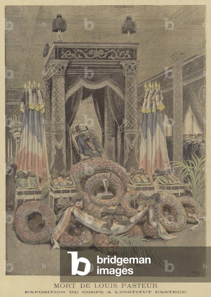 Death of Louis Pasteur (colour litho)