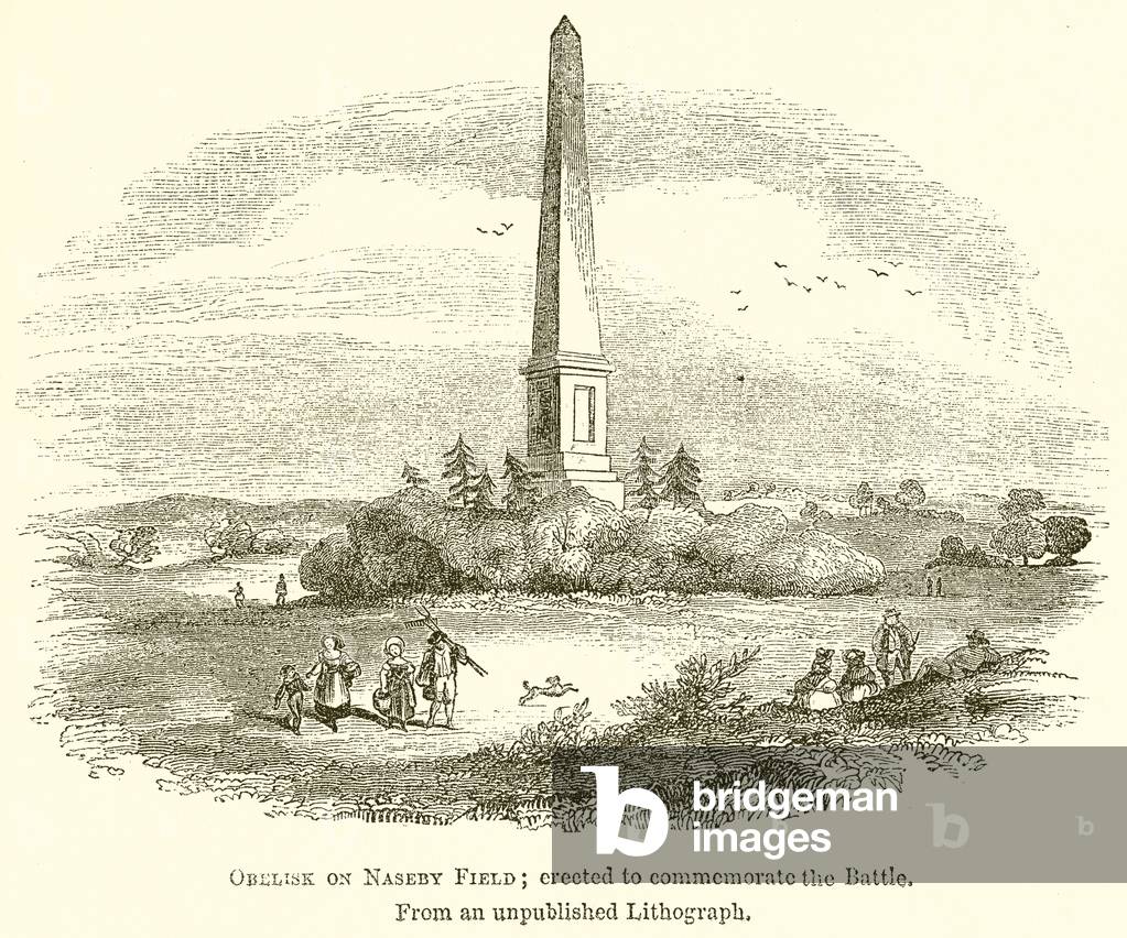 Obelisk on Naseby Field; Erected to Commemorate the Battle (engraving)
