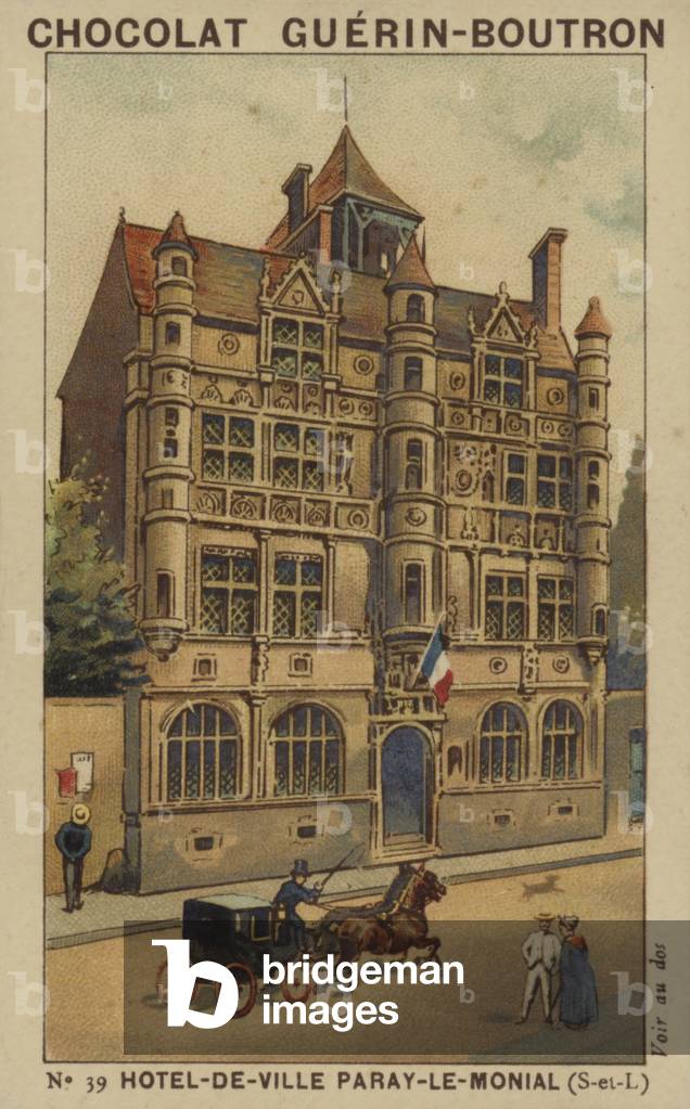 Hotel-de-Ville Paray-le-Monial, Saone-et-Loire (chromolitho)
