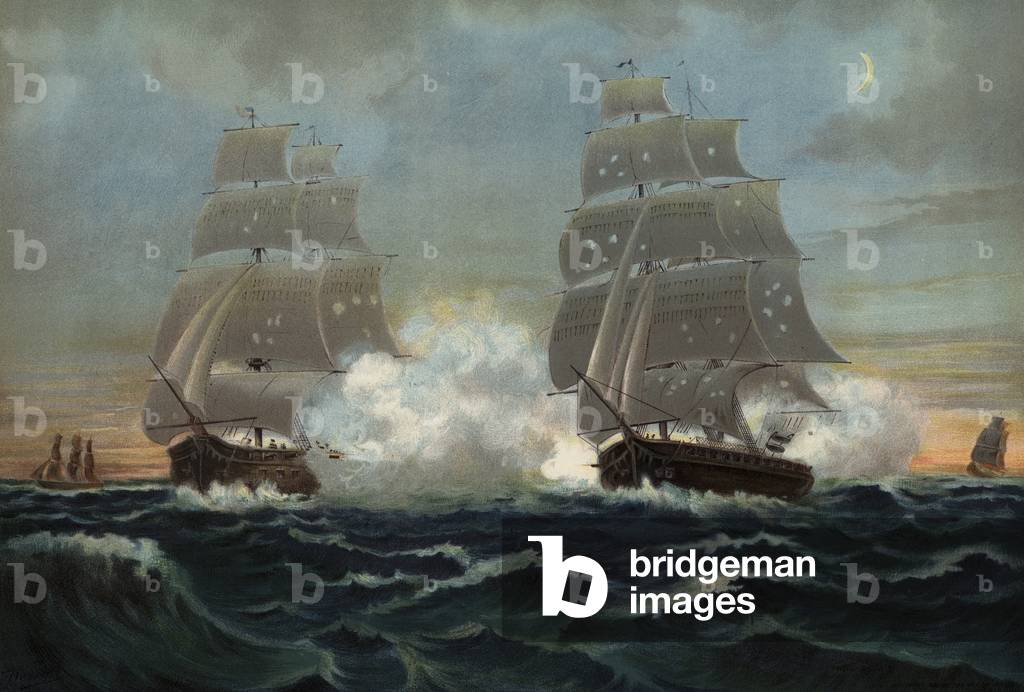 US Navy, Frigate, 1815 (colour litho)