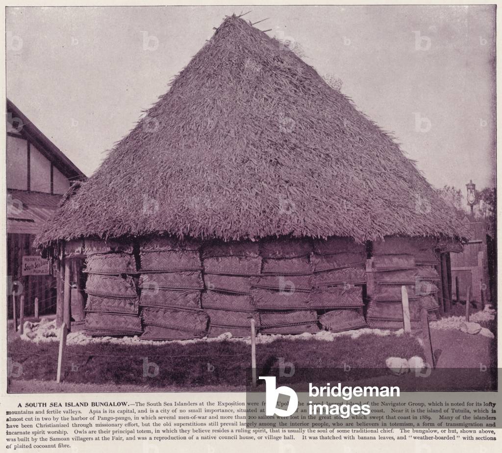 Chicago World's Fair, 1893: A South Sea Island Bungalow (b/w photo)