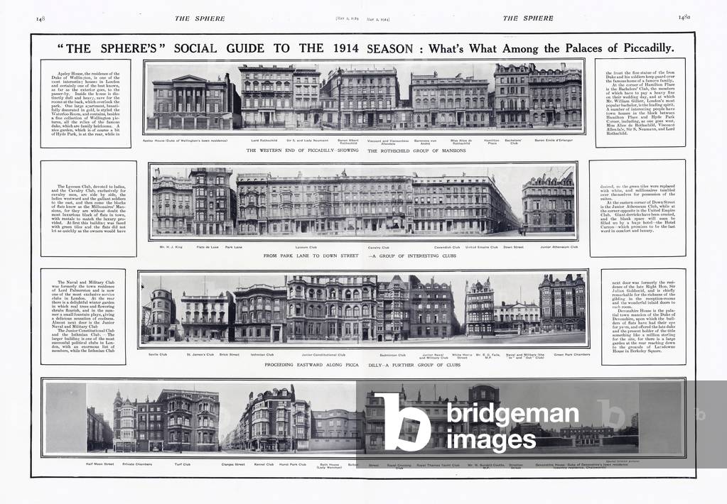 The Sphere's guide to the 1914 season: what's what among the palaces of Piccadilly (b/w photo)