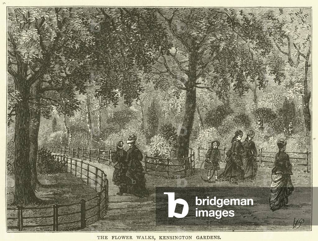 The Flower Walks, Kensington Gardens (engraving)