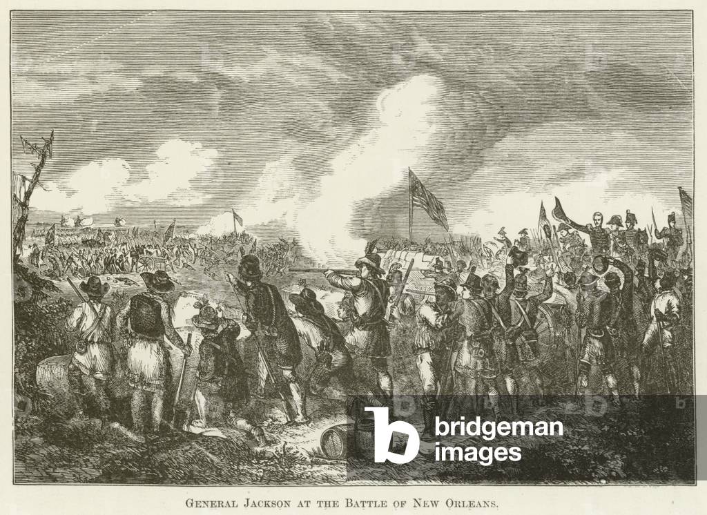 General Jackson at the Battle of New Orleans (engraving)