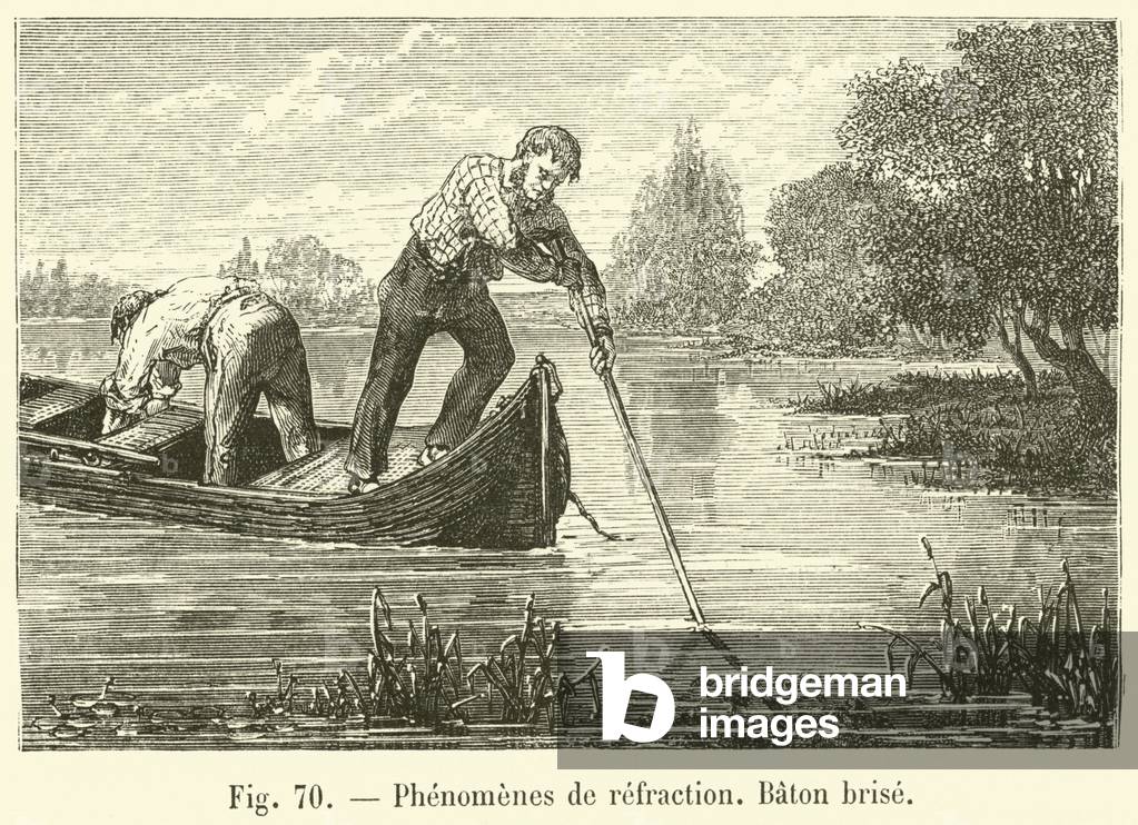 Phenomenes de refraction, Baton brise (engraving)