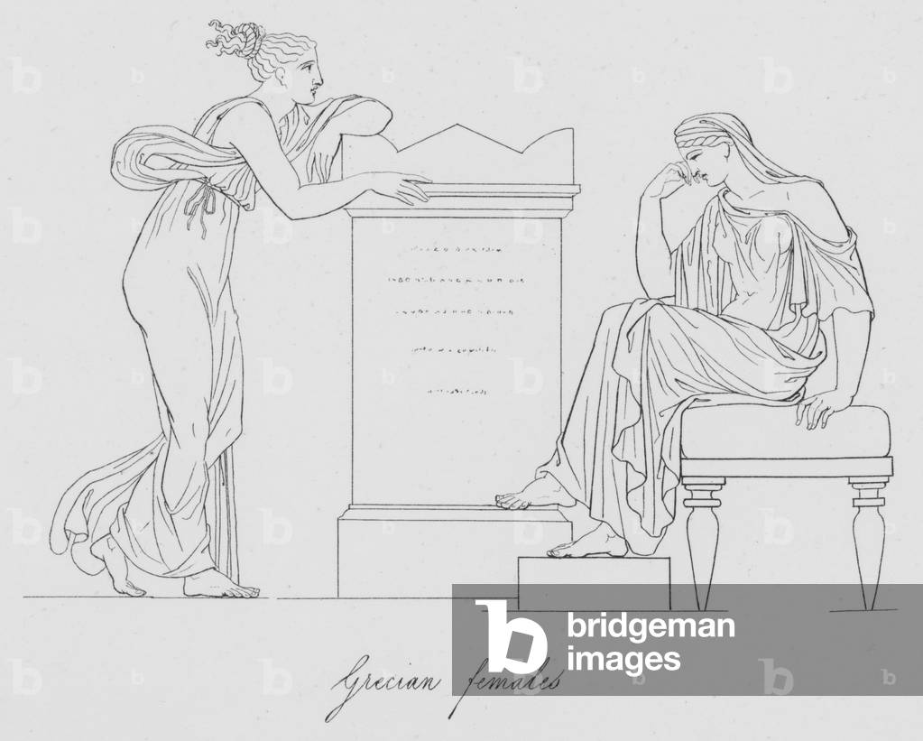 Grecian females (engraving)