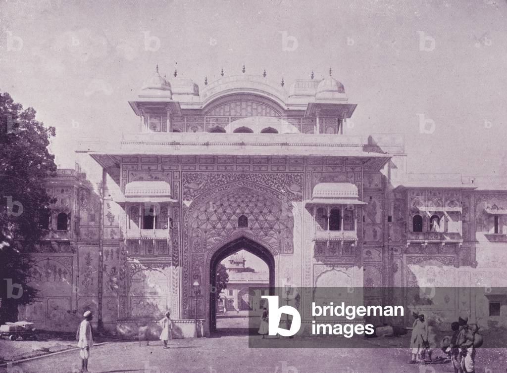 Entrance Maharajah's Palace, Jeypore (b/w photo)