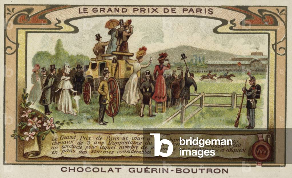 Grand Prix de Paris horse race, Longchamps (chromolitho)
