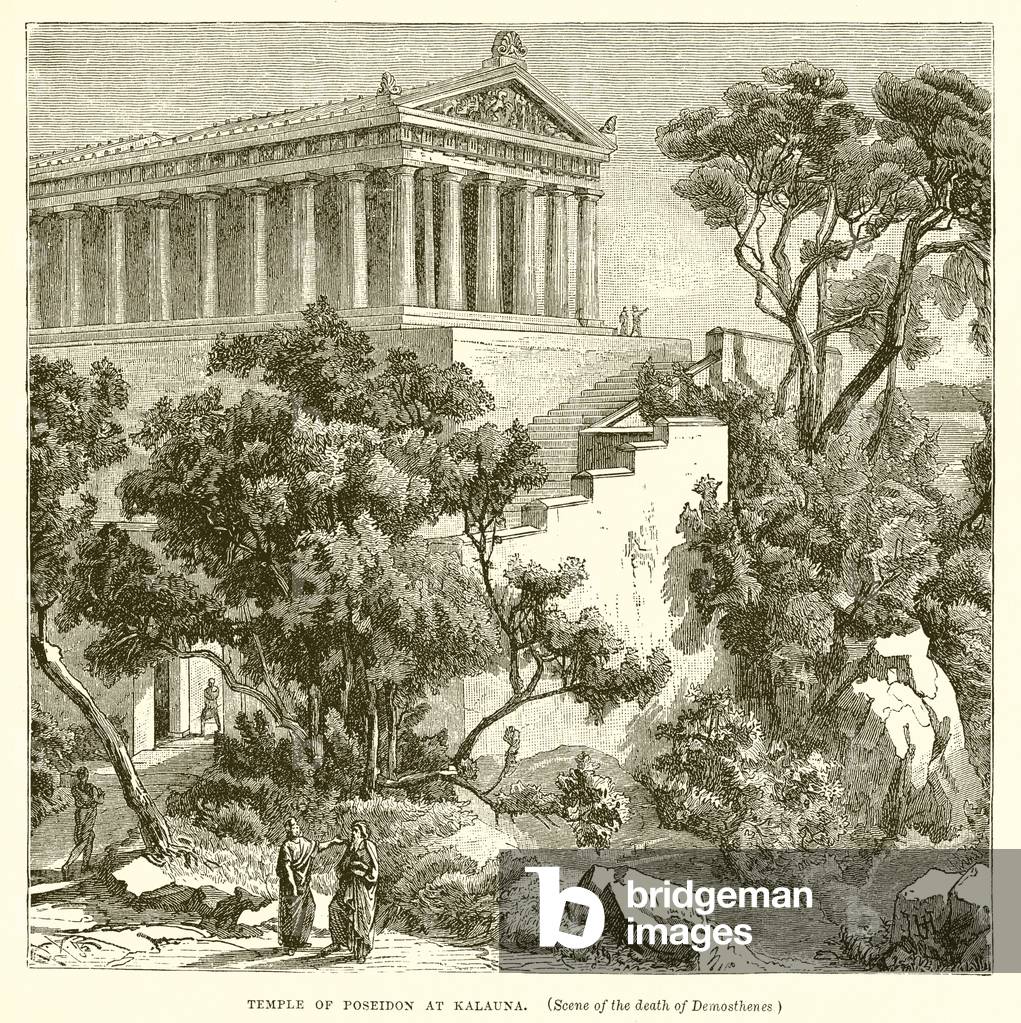 Temple of Poseidon at Kalauna (engraving)