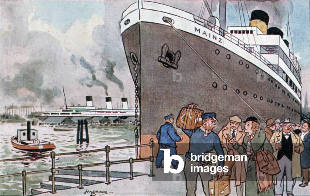 Im Hafen (in the harbour) (colour litho)