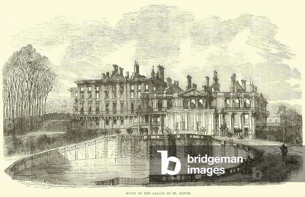 Ruins of the Palace of St Cloud, October 1870 (engraving)