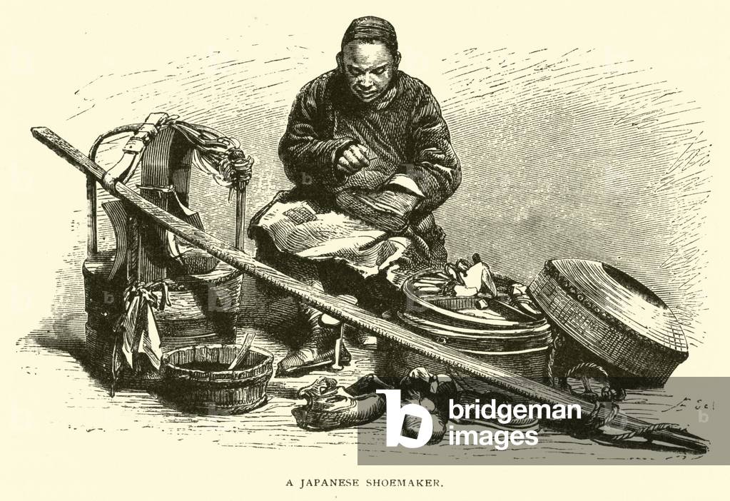 A Japanese shoemaker (engraving)