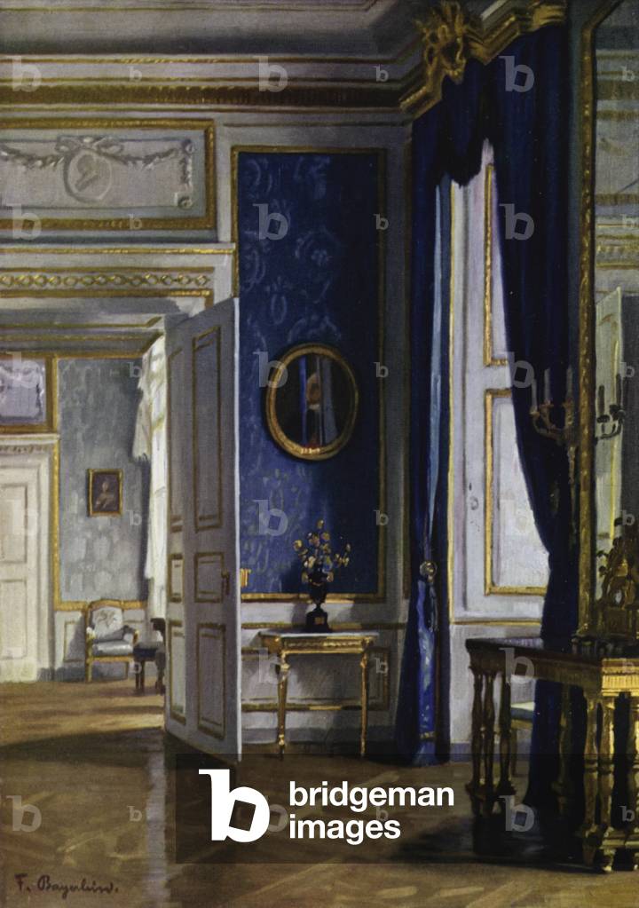 Corner of a Bedroom in the Residence, Munich, Designed by K P Puille and built 1799-1801 (colour litho)