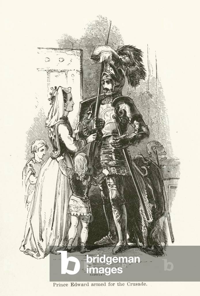 Prince Edward armed for the Crusade (engraving)