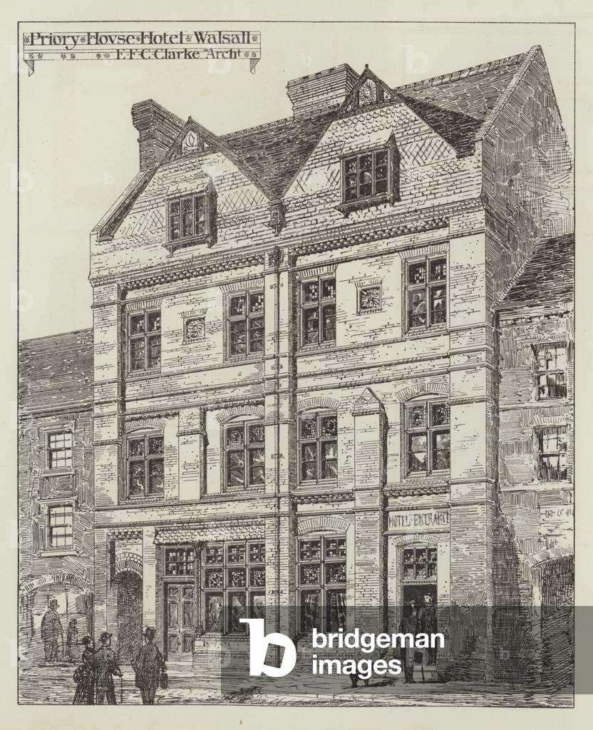 Priory House Hotel, Walsall (engraving)