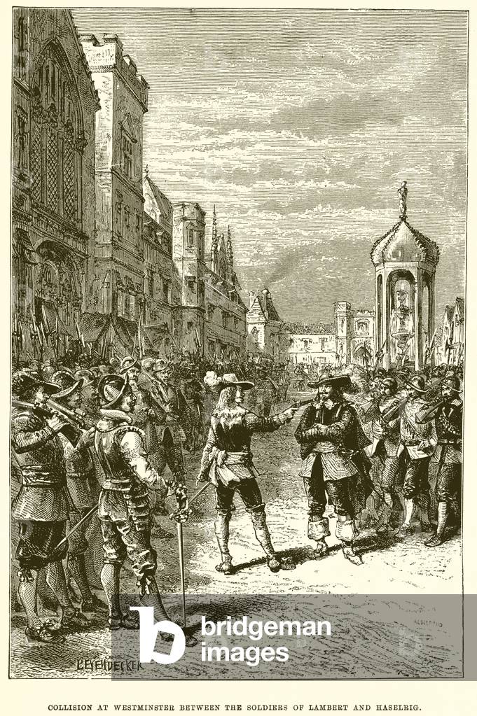 Collision at Westminster between the Soldiers of Lambert and Haselrig (engraving)