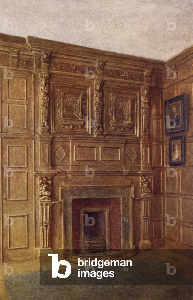 Chimney-piece and part of Room at No 4 Coleman Street, 1892 (colour litho)
