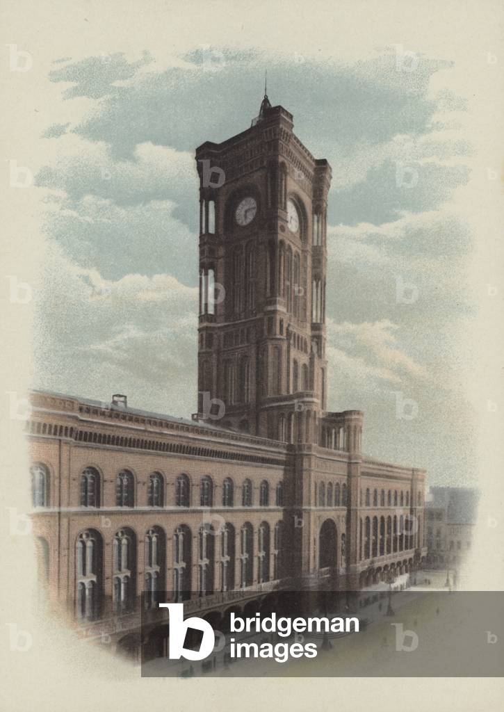 Rathaus, The Town-Hall (coloured photo)