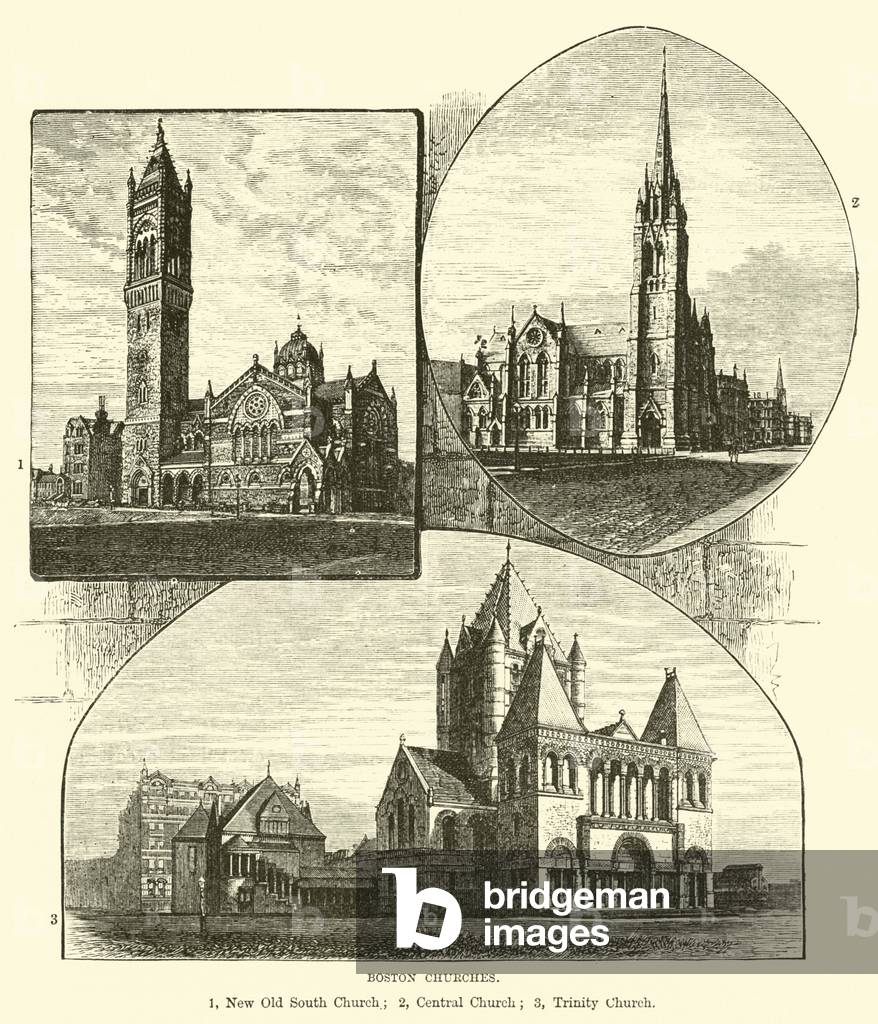 Boston churches (engraving)