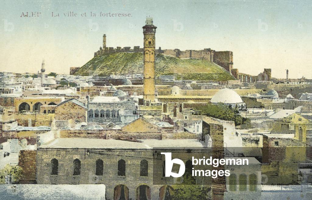 Aleppo, Syria, The town and the fortress (colour photo)