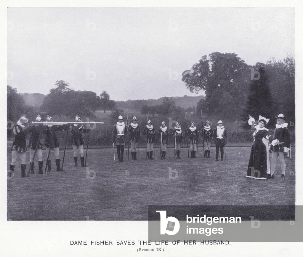 Warwick Pageant, 1906: Dame Fisher saves the life of her husband, Episode IX (b/w photo)
