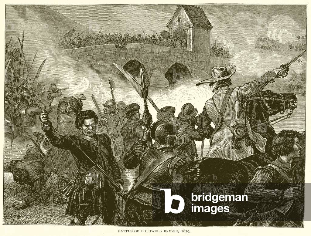 Battle of Bothwell Bridge, 1679 (engraving)