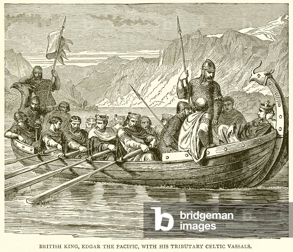 British King, Edgar the Pacific, with his Tributary Celtic Vassals (engraving)