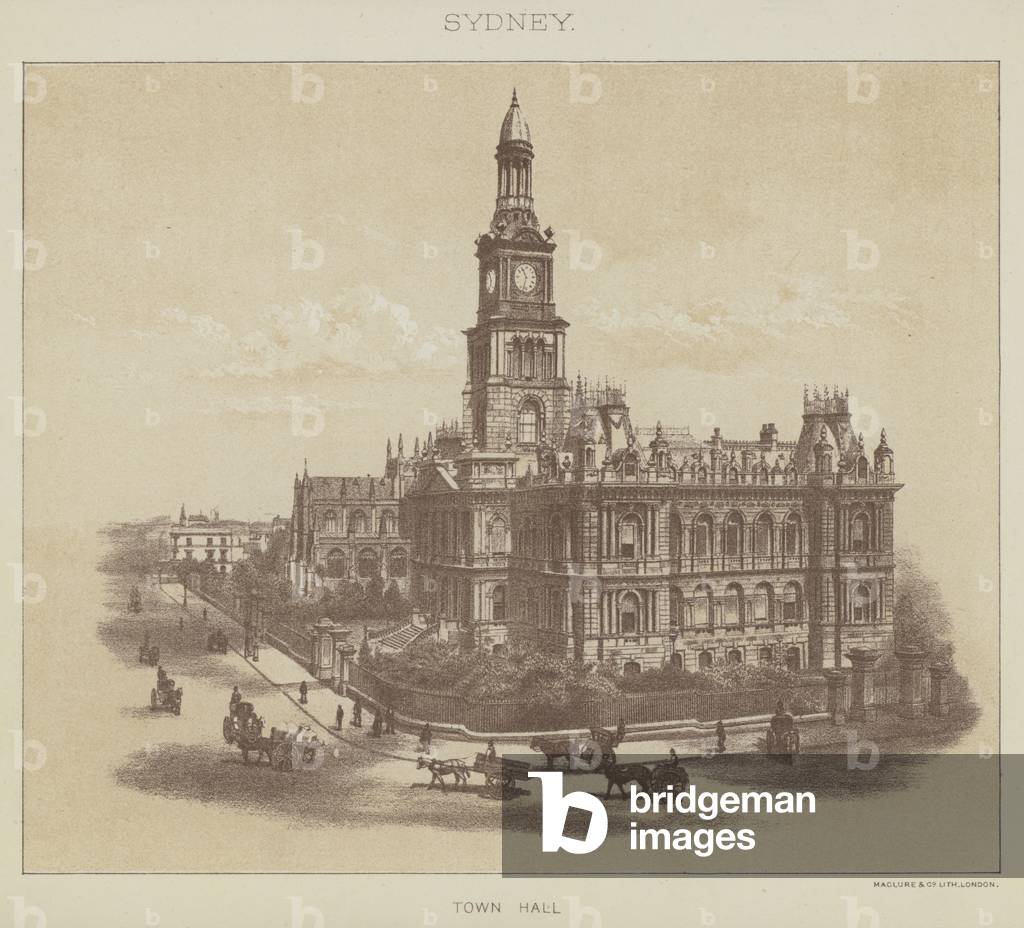 Sydney, Town Hall (litho)