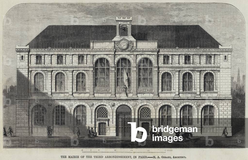 The Mairie of the Third Arrondissement, in Paris (engraving)