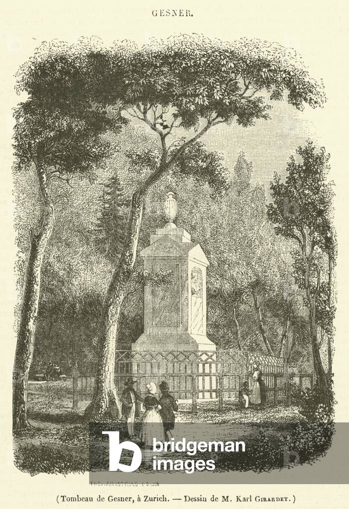 Tombeau de Gesner, a Zurich (engraving)