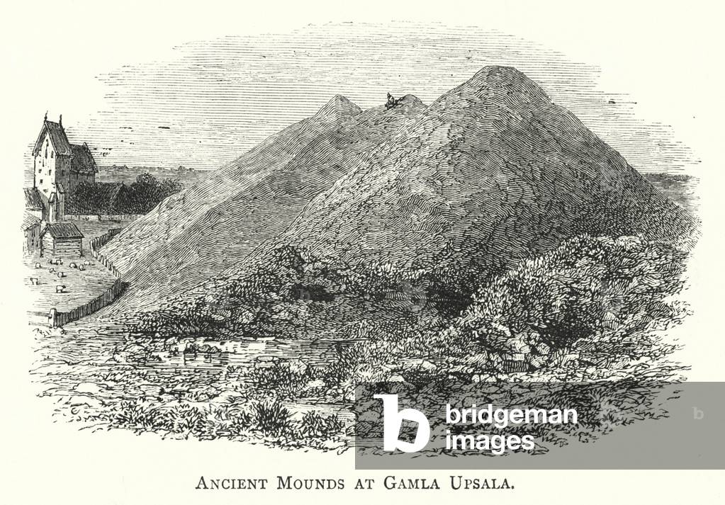 Ancient Mounds at Gamla Upsala (engraving)