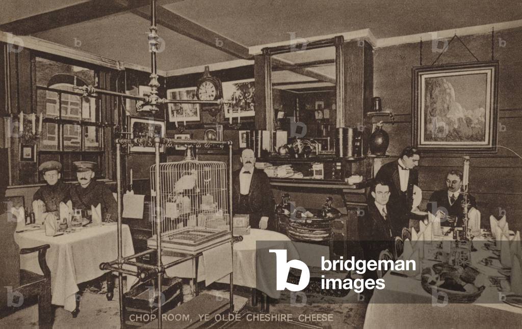 Chop room, Ye Olde Cheshire Cheese (b/w photo)