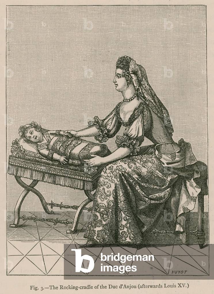 The Rocking-Cradle of the Duc d'Anjou (afterwards Louis XV) (engraving)
