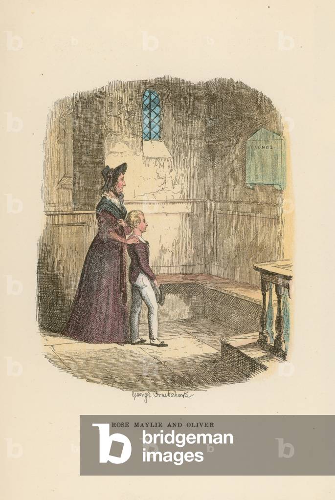 Illustration for Oliver Twist (colour litho)