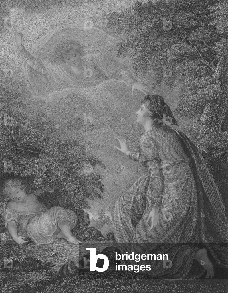 Hagar and Ishmael, Genesis 21, Verse 15-22 (engraving)