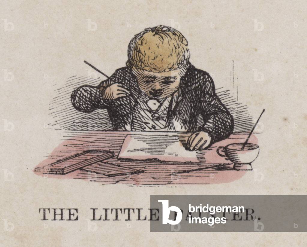 The little painter (coloured engraving)