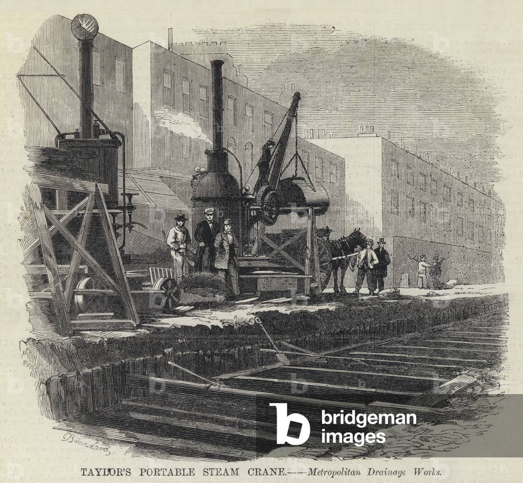 Taylor's Portable Steam Crane (engraving)