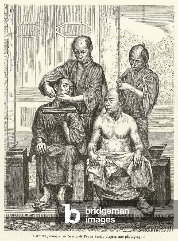 Barbiers japonais (engraving)