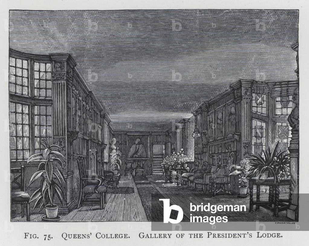 Queens' College, Gallery of the President's Lodge (engraving)