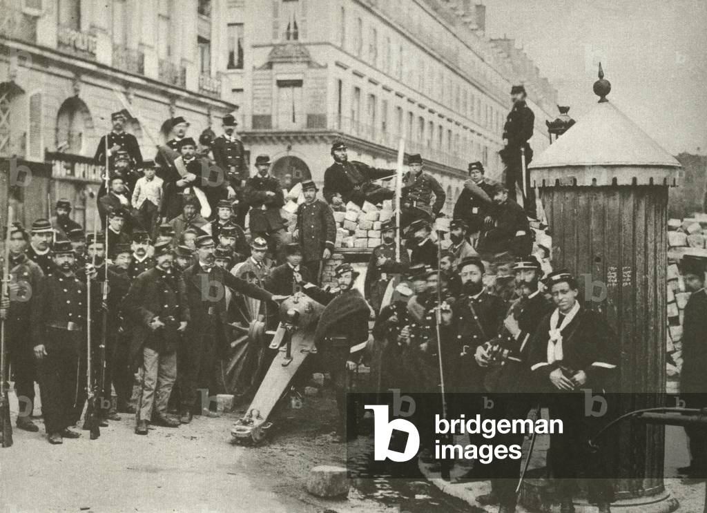 Barricade in Place Vendome, March 1871 (b/w photo)
