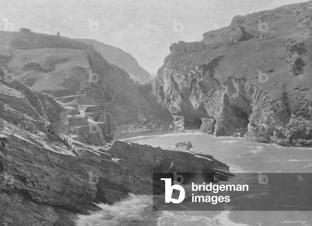 Tintagel Castle (b/w photo)
