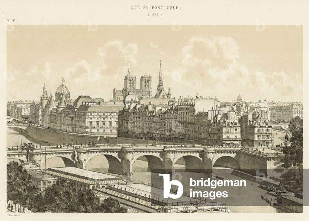 Cite et Pont-Neuf, 1878 (colour litho)