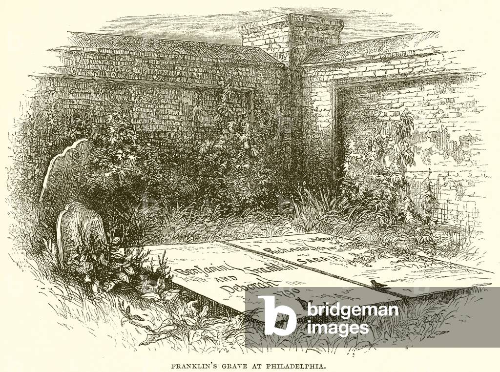 Franklin's Grave at Philadelphia (engraving)